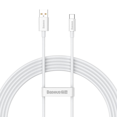 Cablu de date Baseus Superior, USB-A male - USB-C male, 2m, White