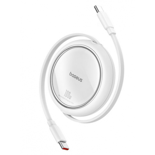 Cablu de date Baseus Free2Draw Mini, USB-C male - USB-C male, 1m, White