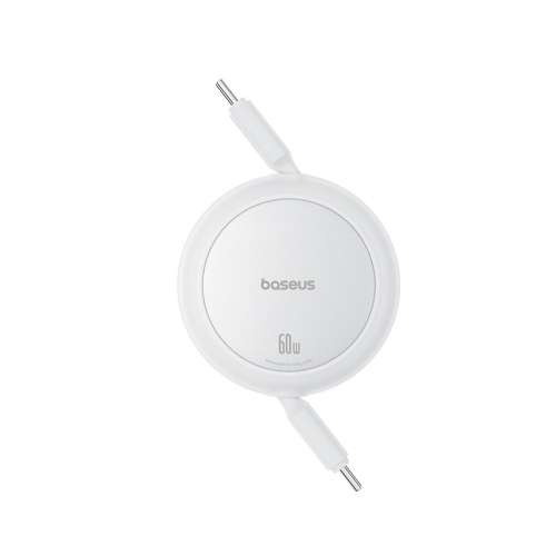 Cablu de date Baseus Free2Pull Mini, USB-C male - USB-C male, 1m, White