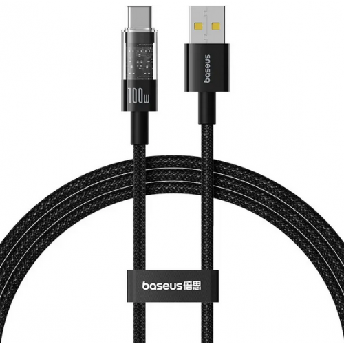 Cablu de date Baseus Gem, USB-A male - USB-C male, 2m, Black