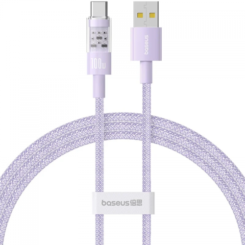 Cablu de date Baseus Gem, USB-A male - USB-C male, 2m, Purple