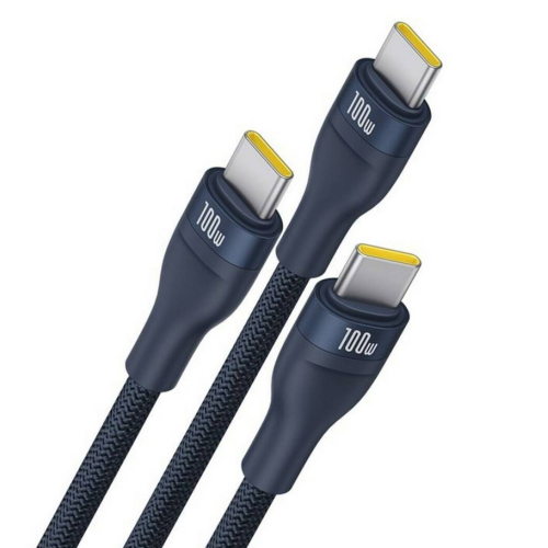 CABLU alimentare si date Baseus One-for-three, Fast Charging Data Cable pt. smartphone, USB Type-C la 3 x USB Type-C 100W, 1.5m, albastru 