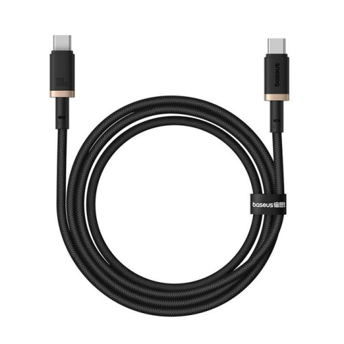 Cablu de date Baseus Dura, USB-C male - USB-C male, 1m, Black-Auriu