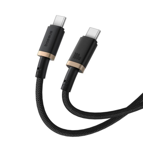 Cablu de date Baseus Dura, USB-C male - USB-C male, 1m, Black-Auriu