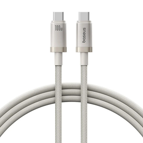 Cablu de date Baseus Titanium, USB-C male - USB-C male, 1m, Silver