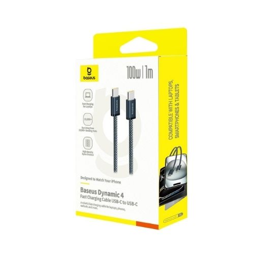 Cablu de date Baseus Dynamic 4, USB-C male - USB-C male, 2 m, Cosmic Black