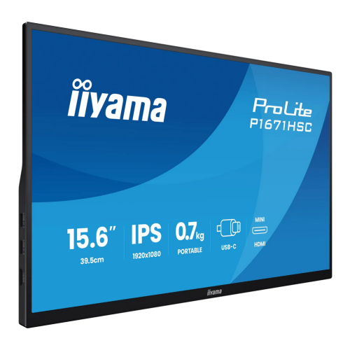 Monitor LED Portabil Iiyama P1671HSC-B1, 15.6 inch, 1920 x 1080 pixeli, 3 ms, Black
