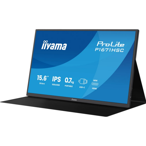 Monitor LED Portabil Iiyama P1671HSC-B1, 15.6 inch, 1920 x 1080 pixeli, 3 ms, Black