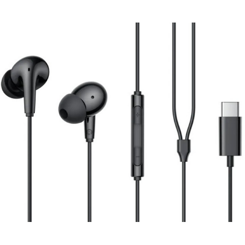 CASTI Edifier, cu fir, intraauriculare - butoni, pt smartphone, microfon pe fir, conectare prin USB-C, buton in-line, negru, 