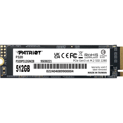 SSD Patriot P320 512GB, PCI Express 3.0 x4, M.2