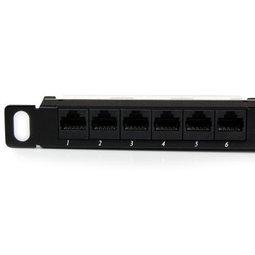 Patch Panel Startech PANELHU24, 19inch, 0.5U, 24 porturi, Cat5e, UTP, Black