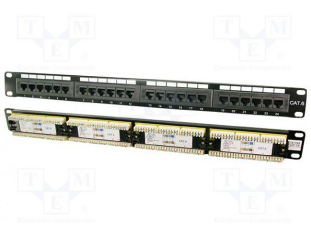 Patch Panel Logilink NP0004, 19inch, 1U, 24 porturi, Cat6, UTP, Black