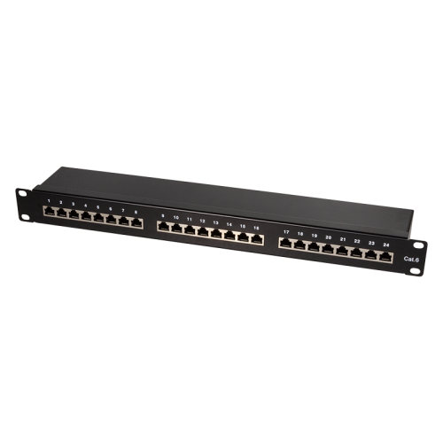 Patch Panel Logilink NP0055, 19inch, 1U, 24 porturi, Cat6, STP, Black