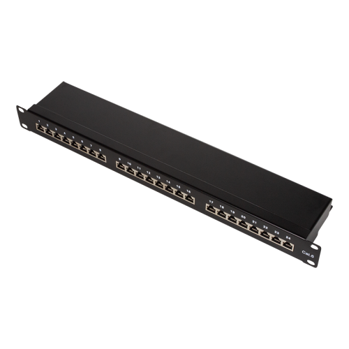 Patch Panel Logilink NP0055, 19inch, 1U, 24 porturi, Cat6, STP, Black