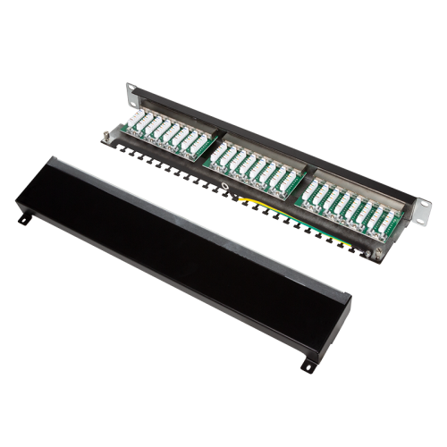 Patch Panel Logilink NP0055, 19inch, 1U, 24 porturi, Cat6, STP, Black