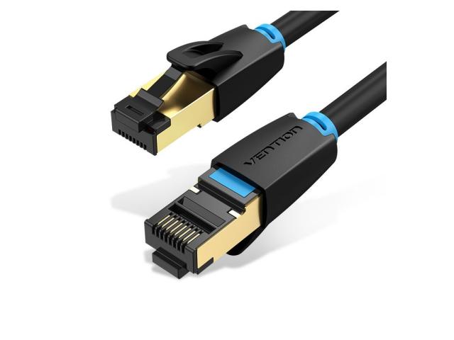 Patch Cord Venti IKABI, S/FTP, Cat8, 3 m, Black