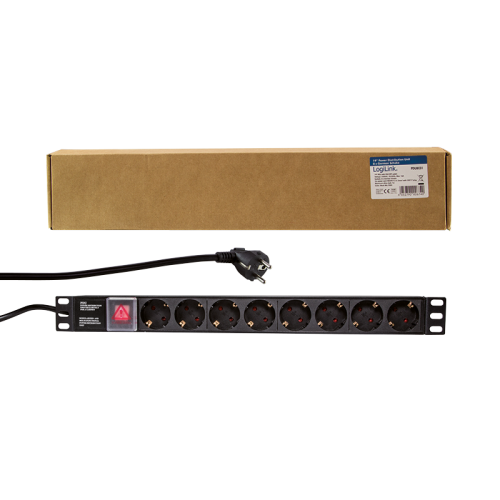 PDU Logilink PDU8C01, 8x Schuko, Black