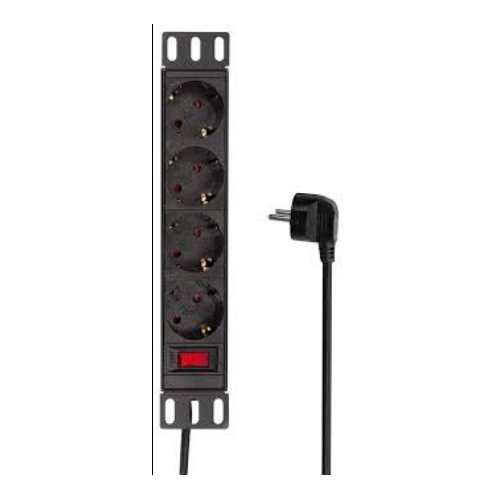 PDU Logilink PDU4B01, 4 x Schuko, 2 m, Black