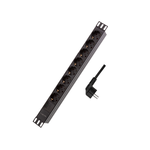 PDU Logilink PDU8C04, 8 x Schuko, 2 m, Black