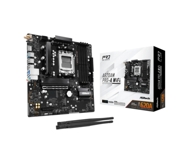 Placa de baza ASRocK A620AM Pro-A WiFi, AMD A620A, Socket AM5, mATX