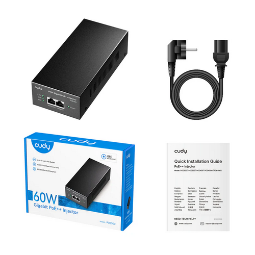 CUDY 60W Gigabit PoE+/PoE Injector