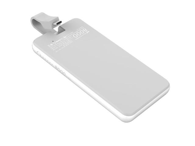 Baterie portabila Hame P1-TY1, 8000mAh, 1x USB, 1x USB-C, White
