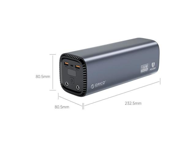 Baterie portabila  Orico AT150, 39000mAh, 2x USB, 1x USB-C, Gray
