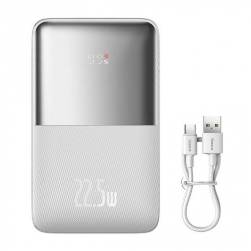Baterie portabila Baseus Bipow Pro, 20000mAh, 2 x USB-A, 1 x USB-C, Silver