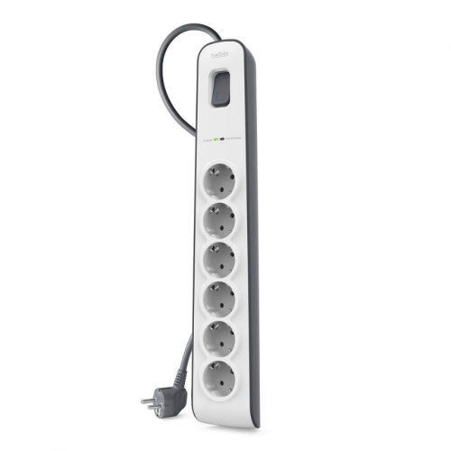 Prelungitor Belkin cu protectie, 6 prize, 2m, Black