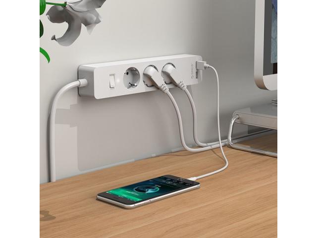 Prelungitor Orico GPC-3A2U, 3x Schuko, 2x USB, 1.5m, White