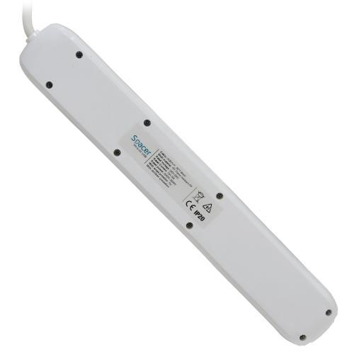 Prelungitor Spacer, 5x Schuko, 2x USB, 4.5m, White