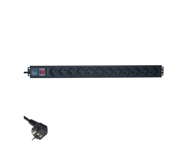 Priza de rack cu montare verticala , PDU 12 posturi Schuko, Xcab