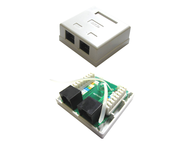Priza de retea dubla aplicata, UTP cat 5e RJ-45