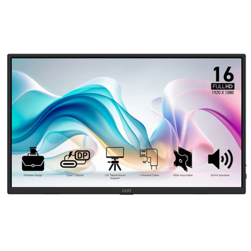 MSI PRO MP165 E6 15.6inch IPS FHD 60Hz 4ms HDMI 2xUSB Type C 2x1W Speaker