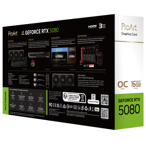 VGA PCIE16 RTX5080 16GB GDDR7/PROART-RTX5080-O16G  ASUS