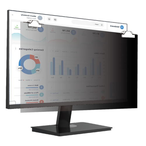 Filtru de confidentialitate V7 ScreenSentry, 24 inch, 16:9, Black