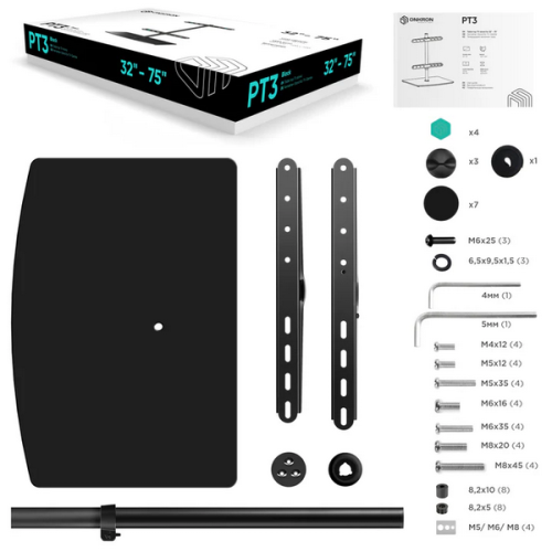 Stand TV Onkron PT3-B, 32 - 75 inch, Black