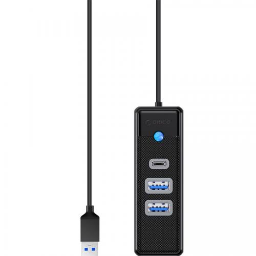 Hub USB Orico PWC2U-U3-015, 2x USB-A, 1x USB-C, Black