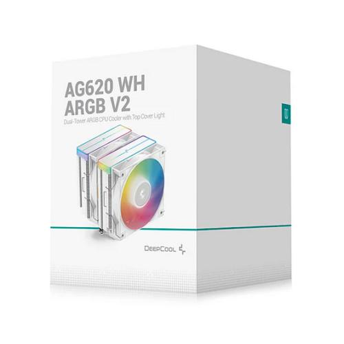 Cooler procesor Deepcool AG620 V2, ARGB LED, 2 x 120 mm, White