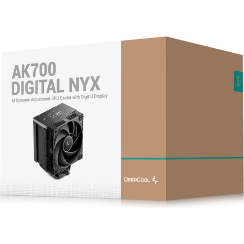 Cooler procesor Deepcool AK700 G2 DIGITAL NYX, compatibil Intel si AMD, 1x 120mm, 2700 rpm, 7 heatpipes, inaltime 157mm, Negru, R-AK700-BKNNMN-GJD-1