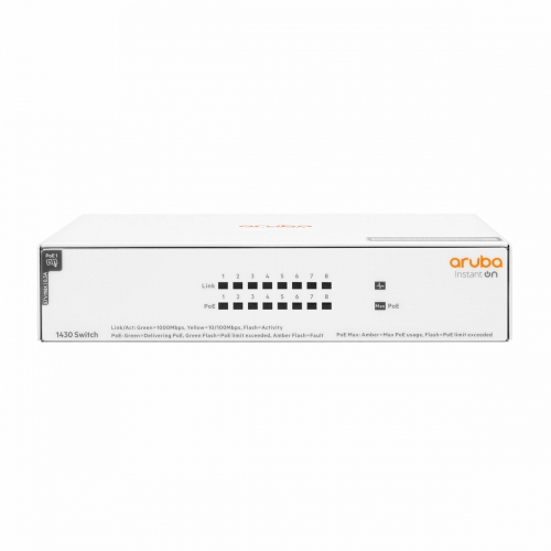 Switch HP Aruba 1430 R8R48A, 8 porturi, PoE