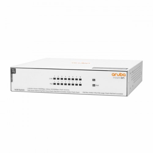 Switch HP Aruba 1430 R8R48A, 8 porturi, PoE