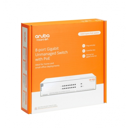 Switch HP Aruba 1430 R8R48A, 8 porturi, PoE