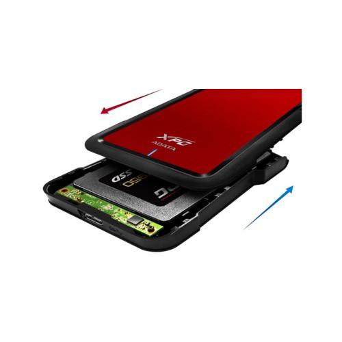 Rack HDD Adata EX500, SATA - USB 3.1, 2.5inch, Red