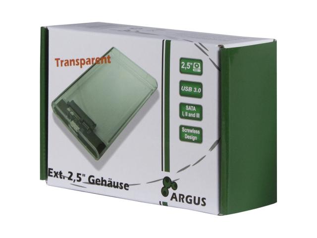 Rack HDD Inter-Tech Argus GD-25000, USB 3.0, SATA3, Transparent