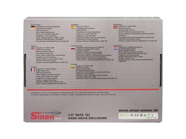 Rack Extern HDD Inter-Tech SinanPower GD-25621-S3 SATA-USB3.0, 2.5inch