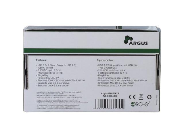 Rack Inter-Tech Veloce GD-25613-S3 USB 3.0, Black