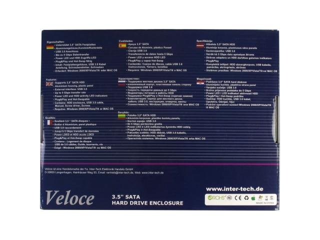 Rack Extern HDD Inter-Tech Veloce GD-35612 SATA-USB3.0, 3.5inch