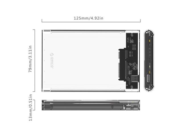 Rack HDD Orico 2139C3, USB 3.1, Clear