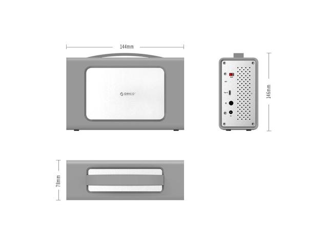 Rack HDD Orico RS200RC3, SATA3, USB 3.1 Tip C, 2x 3.5inch, Silver